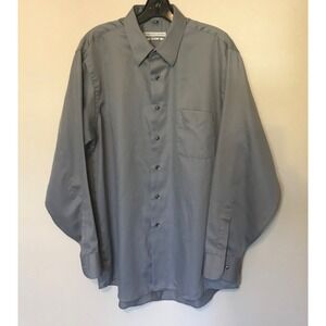 Geoffrey Beene Mens Dress Shirt Regular Fit‎ Long Sleeve Gray Large 16½